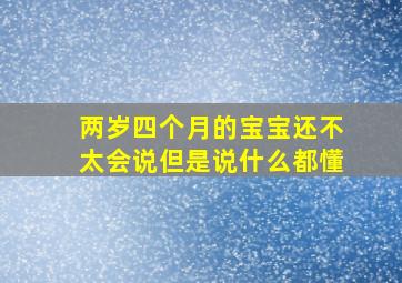 两岁四个月的宝宝还不太会说但是说什么都懂