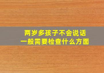 两岁多孩子不会说话一般需要检查什么方面