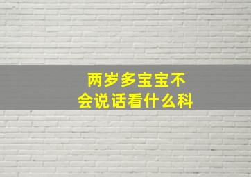 两岁多宝宝不会说话看什么科