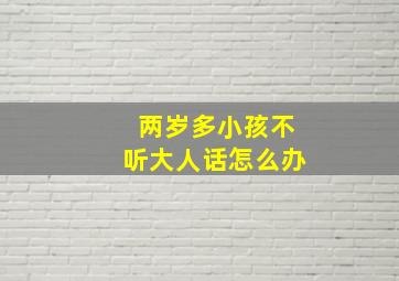 两岁多小孩不听大人话怎么办