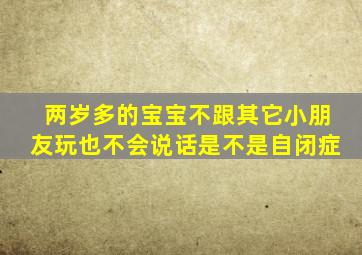 两岁多的宝宝不跟其它小朋友玩也不会说话是不是自闭症