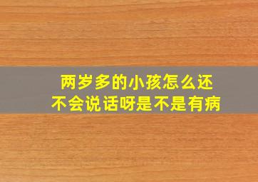 两岁多的小孩怎么还不会说话呀是不是有病