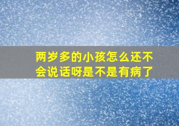 两岁多的小孩怎么还不会说话呀是不是有病了