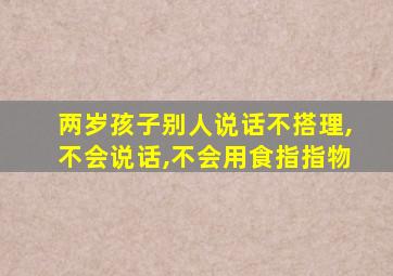 两岁孩子别人说话不搭理,不会说话,不会用食指指物