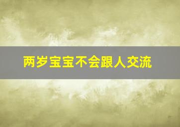 两岁宝宝不会跟人交流