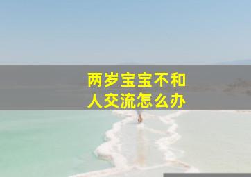 两岁宝宝不和人交流怎么办