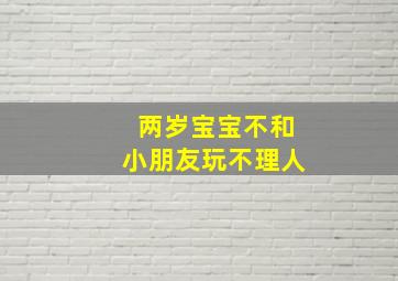 两岁宝宝不和小朋友玩不理人