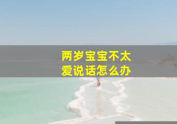 两岁宝宝不太爱说话怎么办