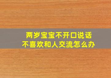 两岁宝宝不开口说话不喜欢和人交流怎么办