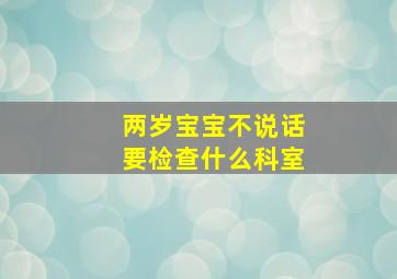 两岁宝宝不说话要检查什么科室