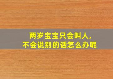 两岁宝宝只会叫人,不会说别的话怎么办呢