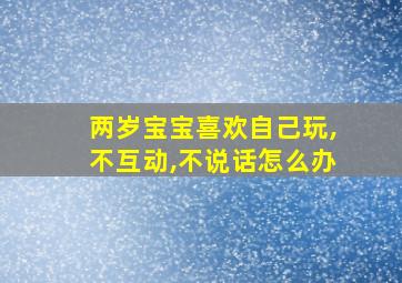 两岁宝宝喜欢自己玩,不互动,不说话怎么办