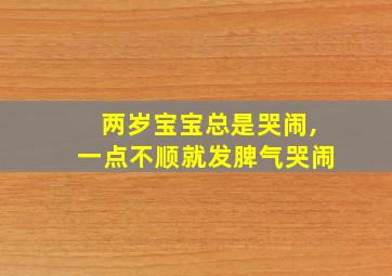 两岁宝宝总是哭闹,一点不顺就发脾气哭闹