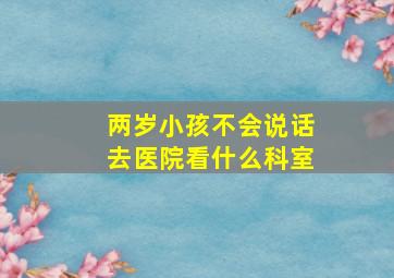 两岁小孩不会说话去医院看什么科室