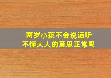 两岁小孩不会说话听不懂大人的意思正常吗