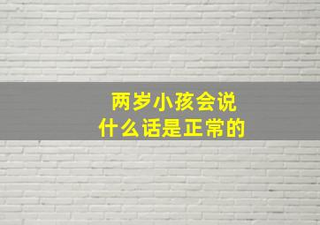 两岁小孩会说什么话是正常的