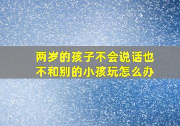 两岁的孩子不会说话也不和别的小孩玩怎么办