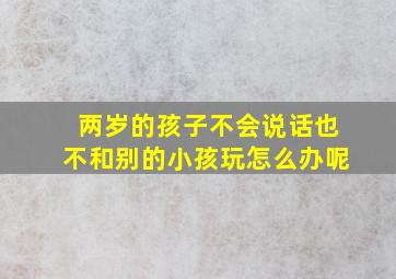 两岁的孩子不会说话也不和别的小孩玩怎么办呢