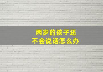 两岁的孩子还不会说话怎么办