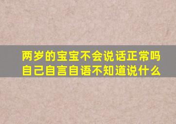 两岁的宝宝不会说话正常吗自己自言自语不知道说什么