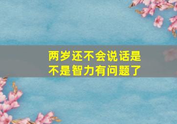 两岁还不会说话是不是智力有问题了