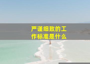 严谨细致的工作标准是什么