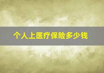 个人上医疗保险多少钱