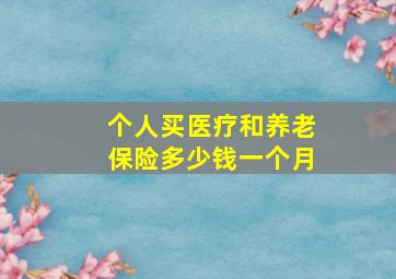 个人买医疗和养老保险多少钱一个月