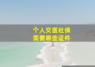 个人交医社保需要哪些证件