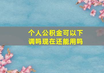 个人公积金可以下调吗现在还能用吗