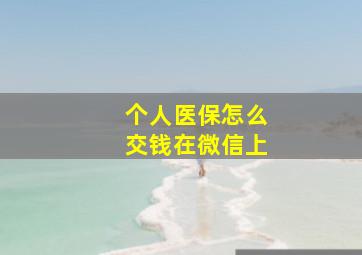 个人医保怎么交钱在微信上