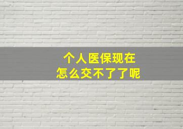 个人医保现在怎么交不了了呢