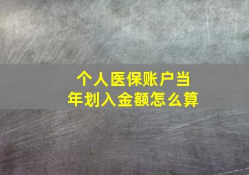 个人医保账户当年划入金额怎么算