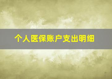 个人医保账户支出明细