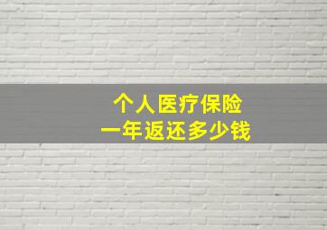 个人医疗保险一年返还多少钱