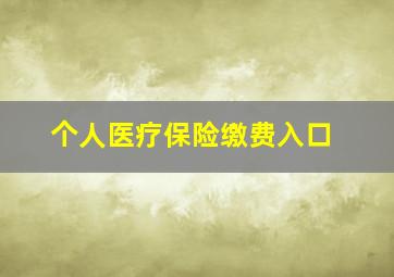 个人医疗保险缴费入口