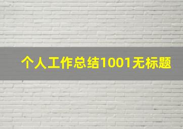 个人工作总结1001无标题