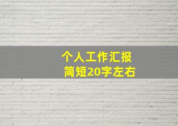 个人工作汇报简短20字左右