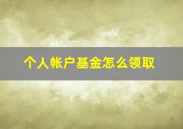 个人帐户基金怎么领取