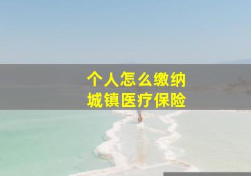 个人怎么缴纳城镇医疗保险