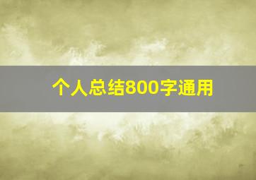 个人总结800字通用