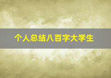 个人总结八百字大学生