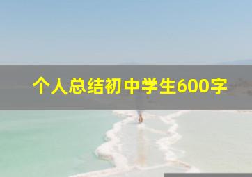 个人总结初中学生600字