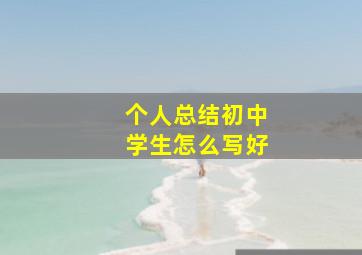 个人总结初中学生怎么写好