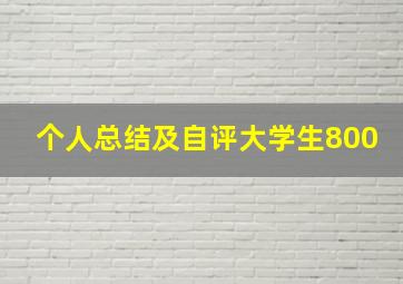 个人总结及自评大学生800