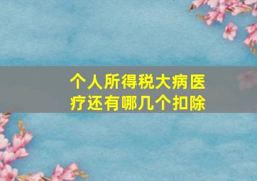 个人所得税大病医疗还有哪几个扣除