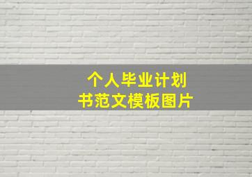 个人毕业计划书范文模板图片