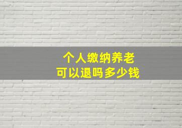 个人缴纳养老可以退吗多少钱