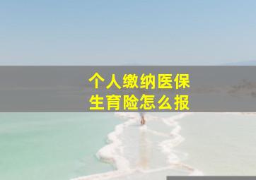 个人缴纳医保生育险怎么报