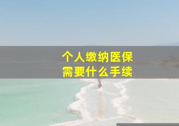 个人缴纳医保需要什么手续